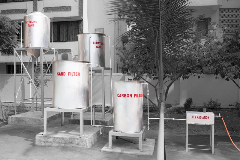 The Sulabh effluent treatment (SET) plant that recycles the wastewater emerging from biogas digesters at the community toilet-cum-bath complex in Shirdi, Maharashtra near the holy shrine of Shri Sai Baba